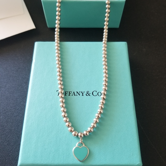 Tiffany & Co. Jewelry - Tiffany & Co. Blue Enamel Heart Necklace